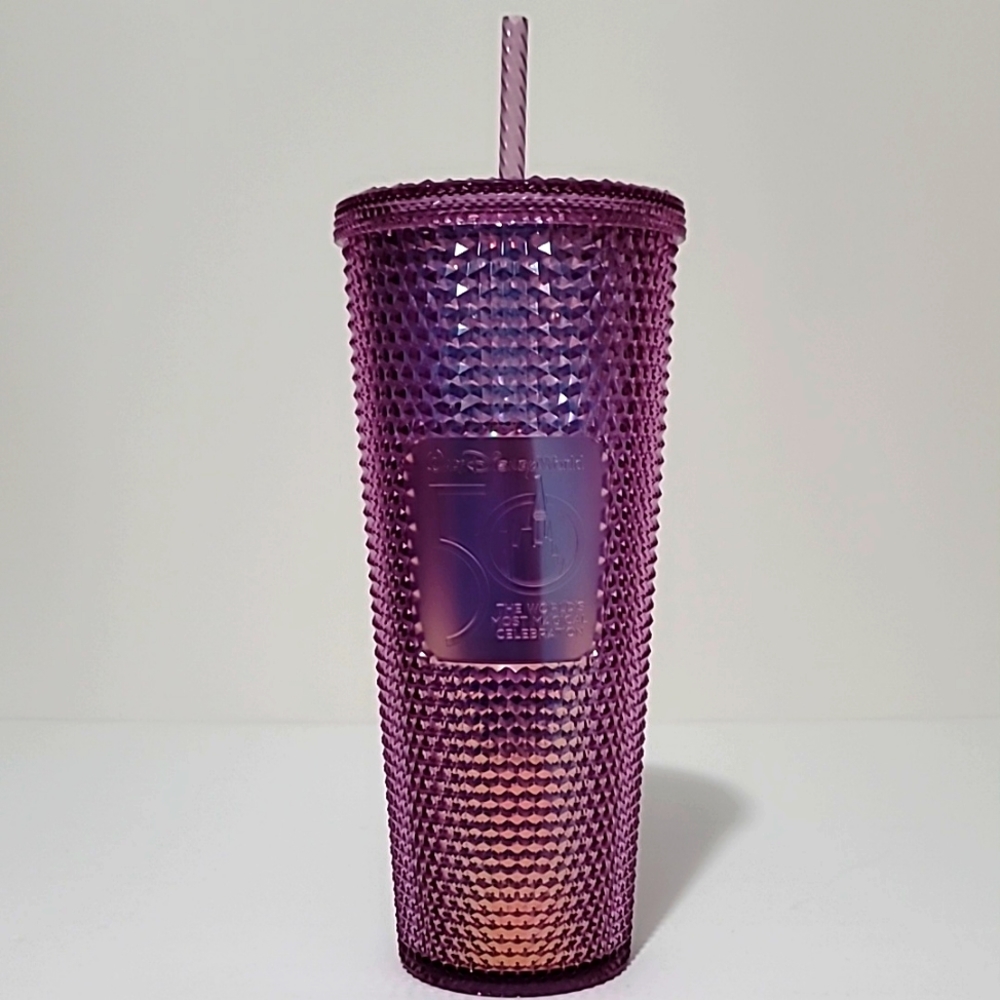 Disney World's 50th Anniversary Starbucks Studded Pink Tumbler